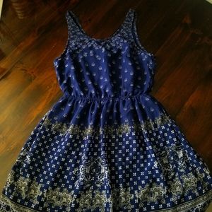 H&M Divided Blue and White Sleeveless Dress
